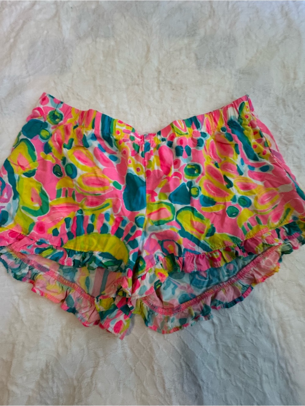 Lilly Pulitzer Kya Ruffle Shorts in Come Out Of You Shell Size XS